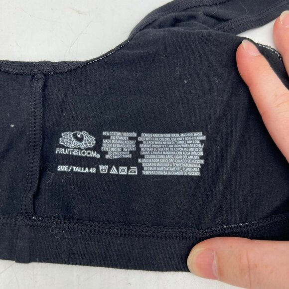 NWT Fruit of the Loom Women's Front Closure Cotton Bra Size 42 Black Neutral - Picture 7 of 7